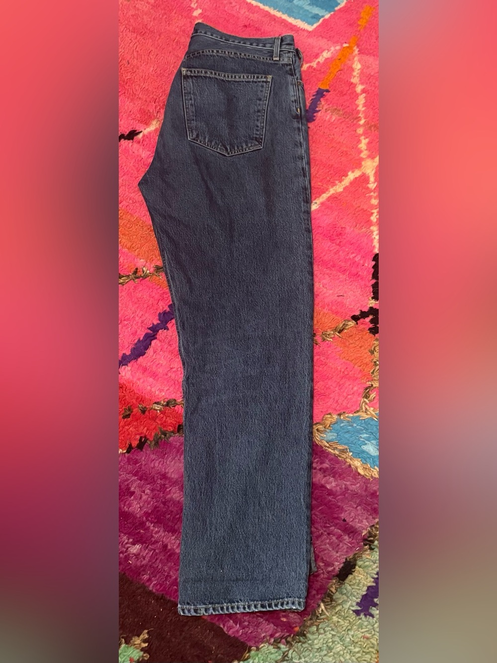 Agolde 90s Pinch Waist Mid-Blue High-Rise Straight Leg Jeans - Picture 6 of 7